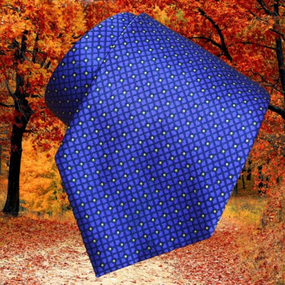 $490 BRIONI Handmade Purple Yellow Micro Squares Geometric Silk Tie LUX Italy - Picture 1 of 15